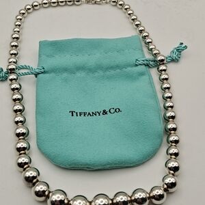 **PRISTINE** Tiffany & Co. Graduated Silver Bead Necklace
